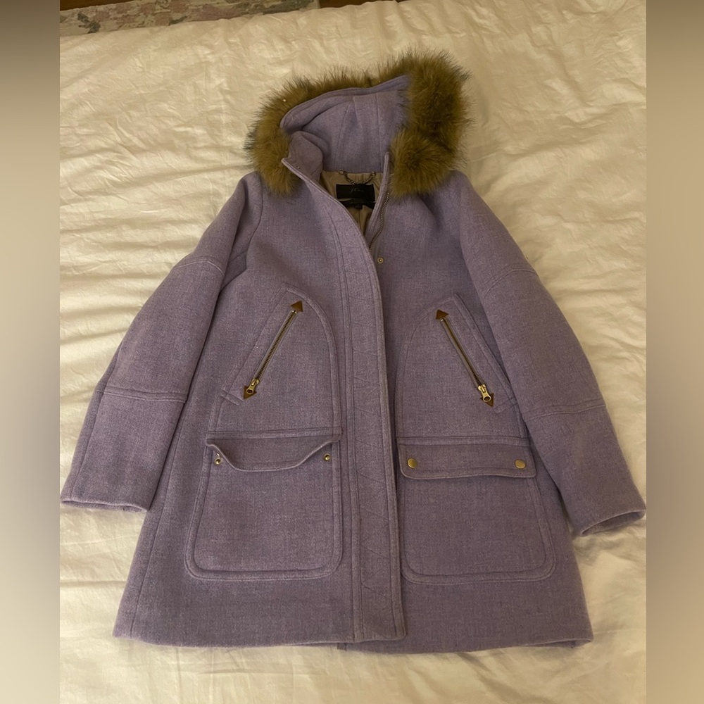 JCREW Italian Wool Parka Coat with Faux Fur